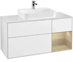 V&B Waschtischunterschrank Finion 120cm, Pl w m, Rg re Oa ven, glo wh. Lac