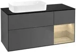 V&B Waschtischunterschrank Finion 120x60 cm, Reg re Oa ven, Anthrac. matt