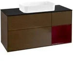 V&B Waschtischunterschrank Finion 120x60 cm, Reg re Peony, Walnut veneer