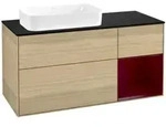 V&B Waschtischunterschrank Finion 120x60 cm, Reg rechts Peony, Oak Veneer