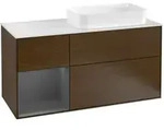 V&B Waschtischunterschrank Finion 120cm, Pl w m, Rg li Anthrac. m, wal ven