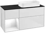 V&B Waschtischunterschrank Finion 120x60 cm, Reg li glo wh. Lac, wh. m Lac