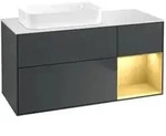 V&B Waschtischunterschrank Finion 120x60 cm, Reg re gol m, md bl. m Lac