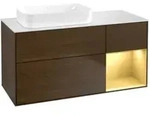 V&B Waschtischunterschrank Finion 120x60 cm, Reg re gol m, Walnut veneer