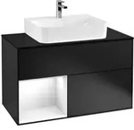 V&B Waschtischunterschrank Finion 100, Pl w m, Rg l glo wh. Lac, bla m Lac