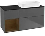 V&B Waschtischunterschrank Finion 120x60 cm, Reg li wal ven, Anthrac. matt