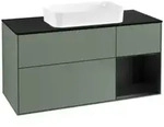 V&B Waschtischunterschrank Finion 120x60 cm, Reg re bla m Lac, Oli. m Lac