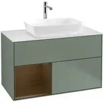 V&B Waschtischunterschrank Finion 100, Pl wh. m, Reg wal ven, Oli. m Lac