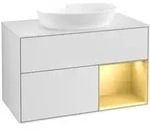 V&B Waschtischunterschrank Finion 100, Pl wh. m, Reg gol m Lac, wh. m Lac