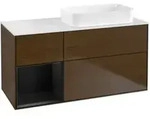 V&B Waschtischunterschrank Finion 120x60 cm, Reg li bla m Lac, wal veneer