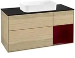 V&B Waschtischunterschrank Finion 120x60 cm, Reg rechts Peony, Oak Veneer