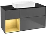 V&B Waschtischunterschrank Finion 120x60 cm, Reg li gol m, Anthracite matt