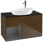 V&B Waschtischunterschrank Finion 100, Pl b m, Reg Anthrac. m Lac, wal ven