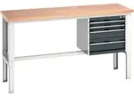 Bott Werkbank cubio 4 Schubladen Multiplex 2000 x 750 x 740-1140mm RAL 7035/7016