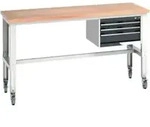 Bott Werkbank cubio 3 Schubladen Multiplex h&ouml;henverstellbar 2000 x 750 x...