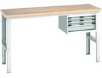 Bott Werkbank cubio 3 Schubladen Multiplex h&ouml;henverstellbar 2000 x 750 x...