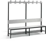 C+P Garderobenbank mit R&uuml;ckenlehne, Basic Plus, H1650xB1960xT407mm, Gestell
