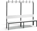 C+P Garderobenbank mit R&uuml;ckenlehne, Basic Plus, H1650xB1960xT407mm, Gestell