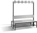 C+P Doppelseitige Garderobenbank mit R&uuml;ckenlehne, Basic Plus,...