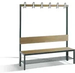 C+P Garderobenbank mit R&uuml;ckenlehne, Basic Plus, H1650xB1500xT407mm, Gestell