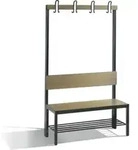 C+P Garderobenbank mit R&uuml;ckenlehne, Basic Plus, H1650xB1000xT407mm, Gestell