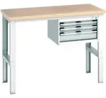 Bott Werkbank cubio 3 Schubladen multiplan h&ouml;henverstellbar 1500 x 750 x...