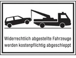SafetyMarking Parkverbotsschild Alu B400xH250 mm Unberechtigt abgestellte Fahrzeuge