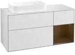 V&B Waschtischunterschrank Finion 120x60 cm, Reg re wal ven, wh. m lacquer