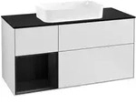 V&B Waschtischunterschrank Finion 120cm, Pl b m, Rg l bla m Lac, wh. m Lac