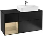 V&B Waschtischunterschrank Finion 120cm, Pl b m, Reg li Oa ven, bla m Lac