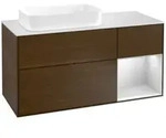 V&B Waschtischunterschrank Finion 120cm, Pl w m, Reg re wh. m Lac, wal ven