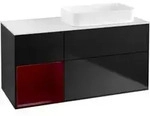 V&B Waschtischunterschrank Finion 120x60 cm, Reg li Peo, bla matt lacquer