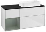 V&B Waschtischunterschrank Finion 120x60 cm, Reg li Oli. m Lac, wh. m Lac