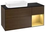 V&B Waschtischunterschrank Finion 120cm, Pl bla m, Reg re gol m, wal ven