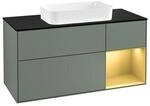 V&B Waschtischunterschrank Finion 120cm, Pl b m, Reg re gol m, Oli. m Lac