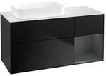 V&B Waschtischunterschrank Finion 120x60 cm, Rg re md bl. m Lac, bla m Lac