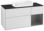 V&B Waschtischunterschrank Finion 120x60 cm, Reg re Anthrac. m, wh. m Lac