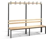 C+P Garderobenbank Basic, H1650xB1960xT403mm Farbe Gestell Schwarzgrau