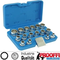 BGS Steckschl&uuml;ssel-Einsatz-Satz Zw&ouml;lfkant Antrieb Innenvierkant 12,5 mm SW 8...