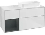 V&B Waschtischunterschrank Finion 120x60 cm, Rg li md bl. m Lac, wh. m Lac
