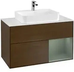 V&B Waschtischunterschrank Finion 100, Pl w m, Reg re Oli. m Lac, wal ven