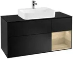 V&B Waschtischunterschrank Finion 120cm, Pl b m, Reg re Oa ven, bla m Lac