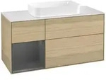 V&B Waschtischunterschrank Finion 120cm, Pl w m, Reg li Anthrac. m, Oa ven
