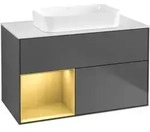 V&B Waschtischunterschrank Finion 100x60,3 cm, Reg li gol m, Anthrac. matt