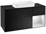V&B Waschtischunterschrank Finion 120cm, Pl b m, Rg r wh. m Lac, bla m Lac