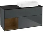 V&B Waschtischunterschrank Finion 120x60 cm, Reg li wal ven, md bl. m Lac