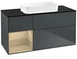 V&B Waschtischunterschrank Finion 120x60 cm, Reg li Oa ven, md bl. m Lac