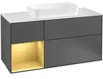 V&B Waschtischunterschrank Finion 120cm, Pl w m, Reg li gol m, Anthrac. m