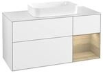 V&B Waschtischunterschrank Finion 120x60 cm, Reg re Oa ven, glo wh. Lac