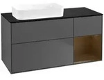 V&B Waschtischunterschrank Finion 120x60 cm, Reg re wal ven, Anthrac. matt